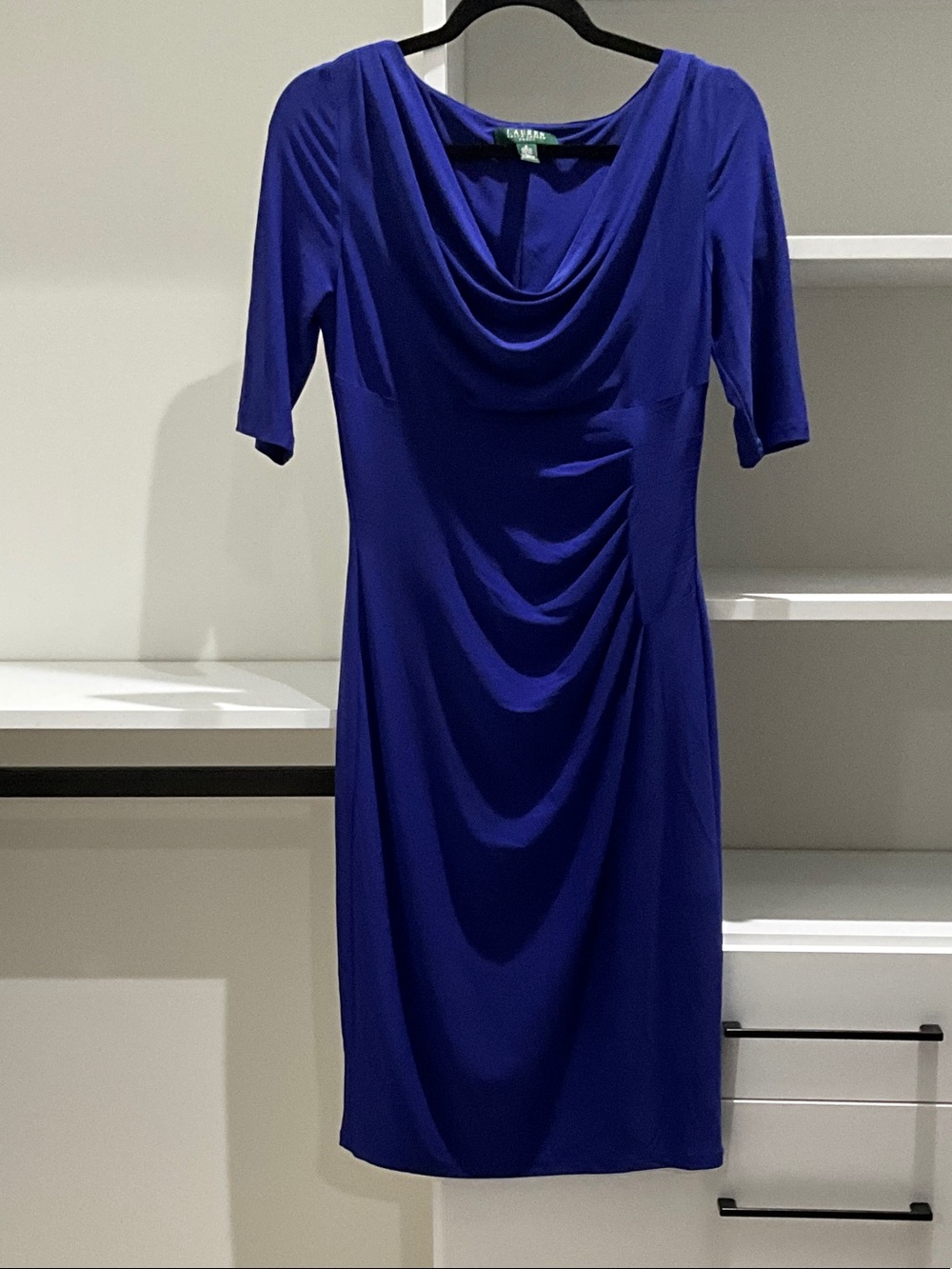 Cowl Neck Royal Blue Women's Dress - Lauren Ralph Lauren
